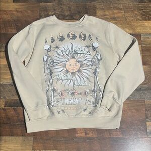 Celestial Graphic Crewneck Sweatshirt (L)